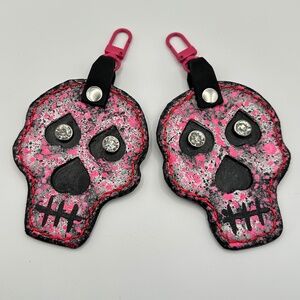 pink skull bag charms